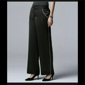 Simply Vera Wide Leg Pinstripe Leg Satin Pant